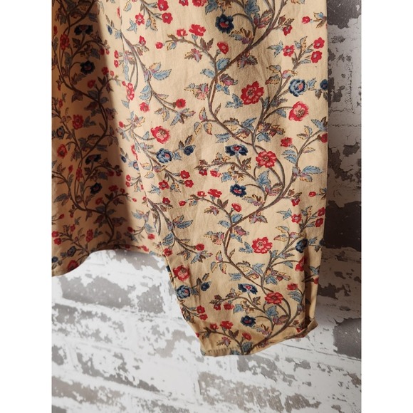 House Of‎ Harlow Peasant Top Womens Size Large Floral Beige Ruffle Neckline - Picture 6 of 16